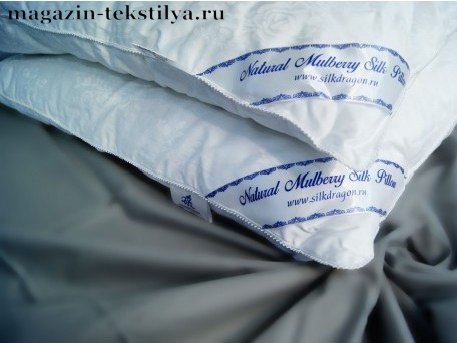 Подушка Silk Dragon коллекции Premium шелк Mulberry в хлопке низкая