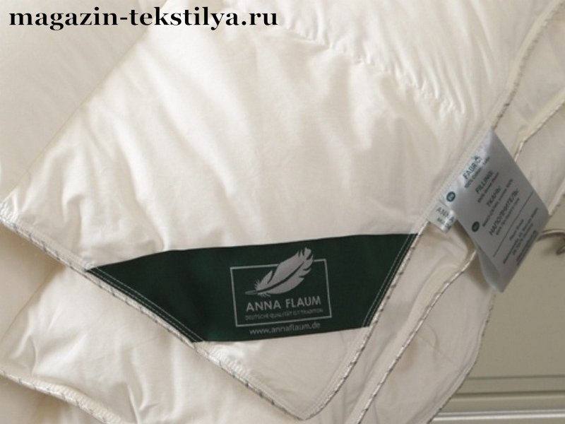 Одеяло Anna Flaum Sahne Kollektion пуховое в хлопке кассетное всесезонное